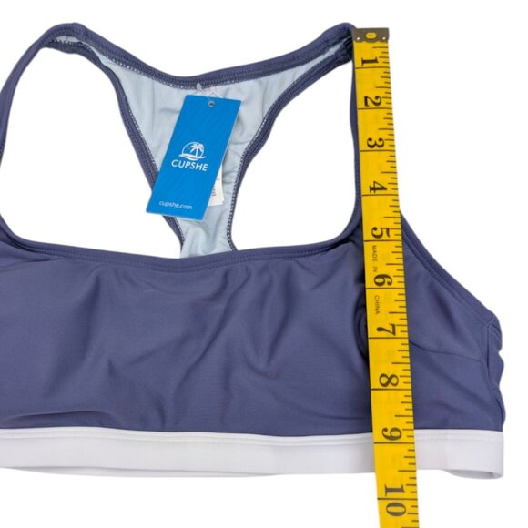 Cupshe Roaming River Sporty Back Swim Top Womens Blue Bikini Bralette Size S - Picture 9 of 12